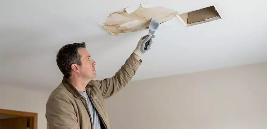 Ceiling Water Stain and Drywall Repair in Dahlonega